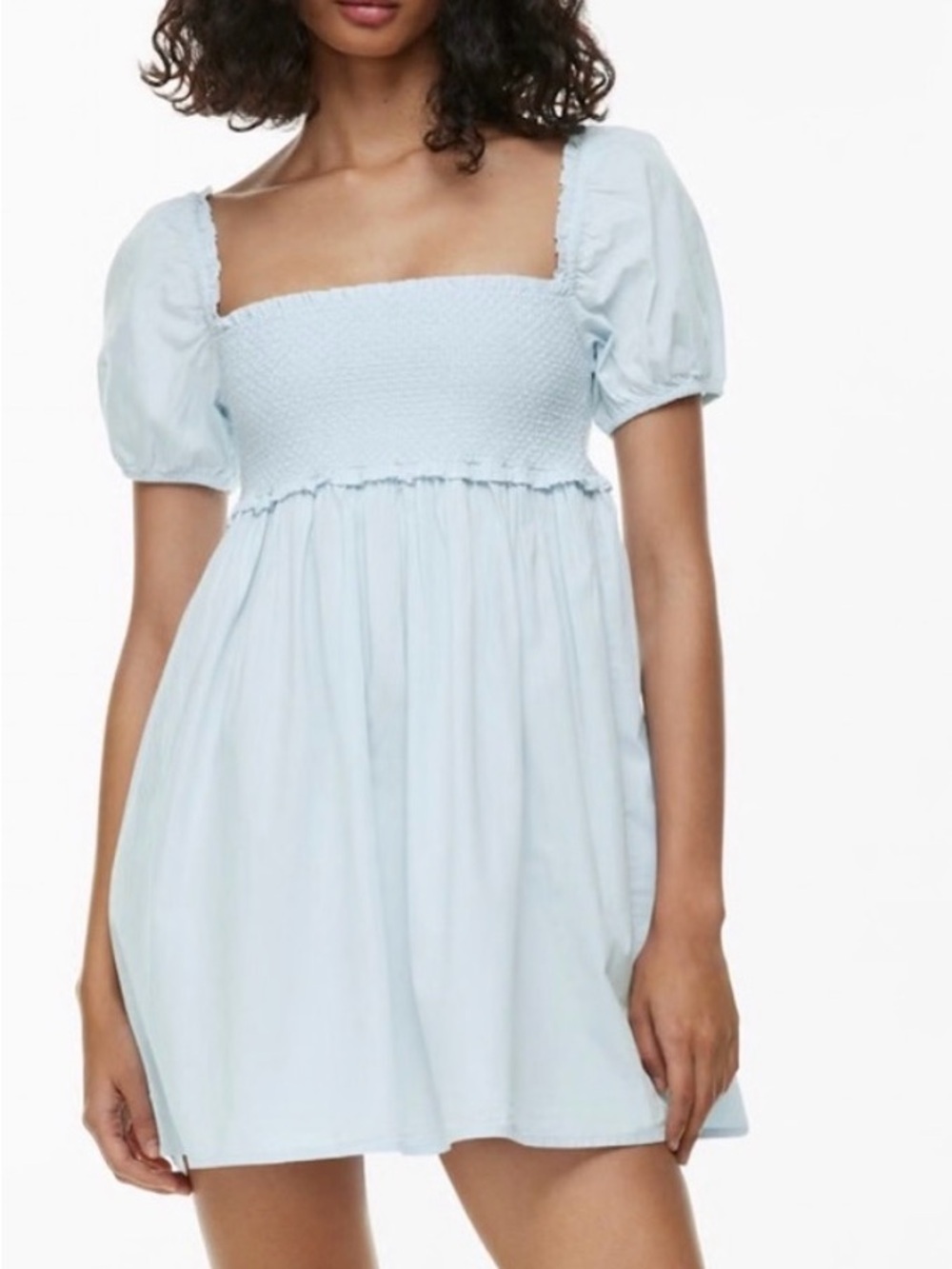 Sunday Best Hadley Powder Blue Smocked Mini Dress